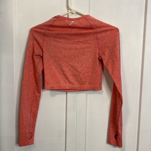 Gymshark Women's Pinky Coral coloured  Long Sleeve Crop Top - small - Picture 6 of 7